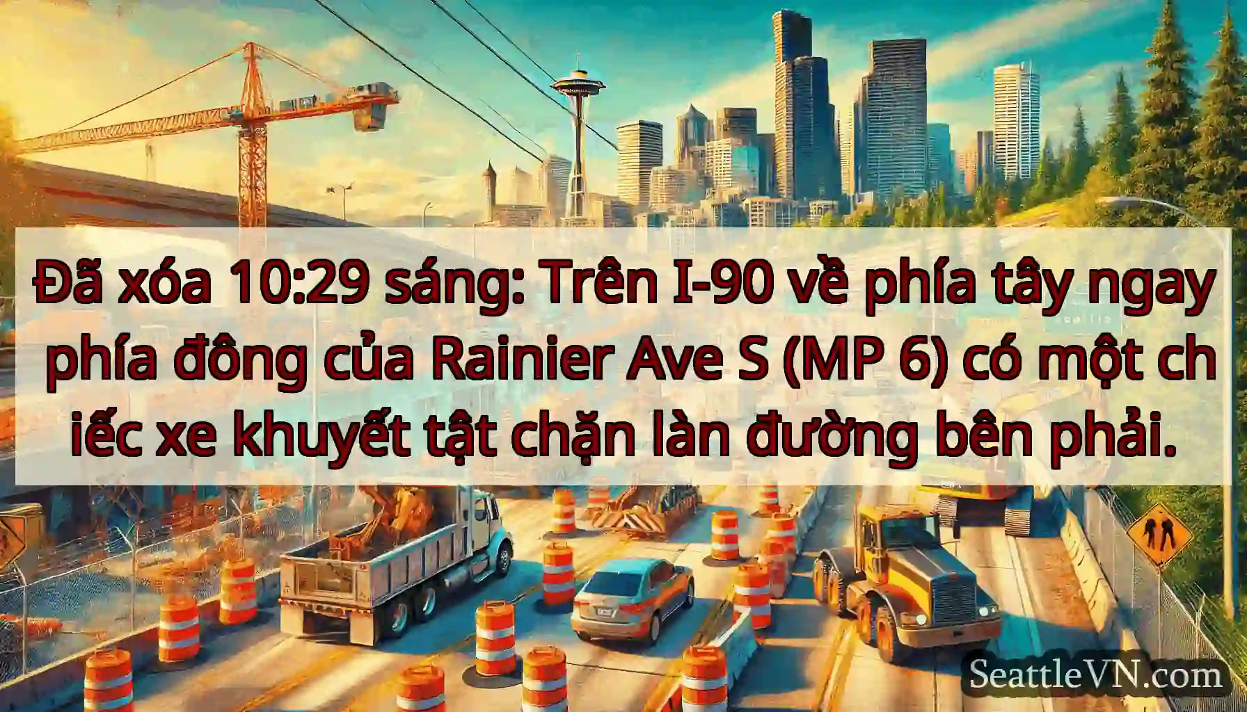 Đã xóa 10:29 sáng: Trên I-90 về phía tây ngay