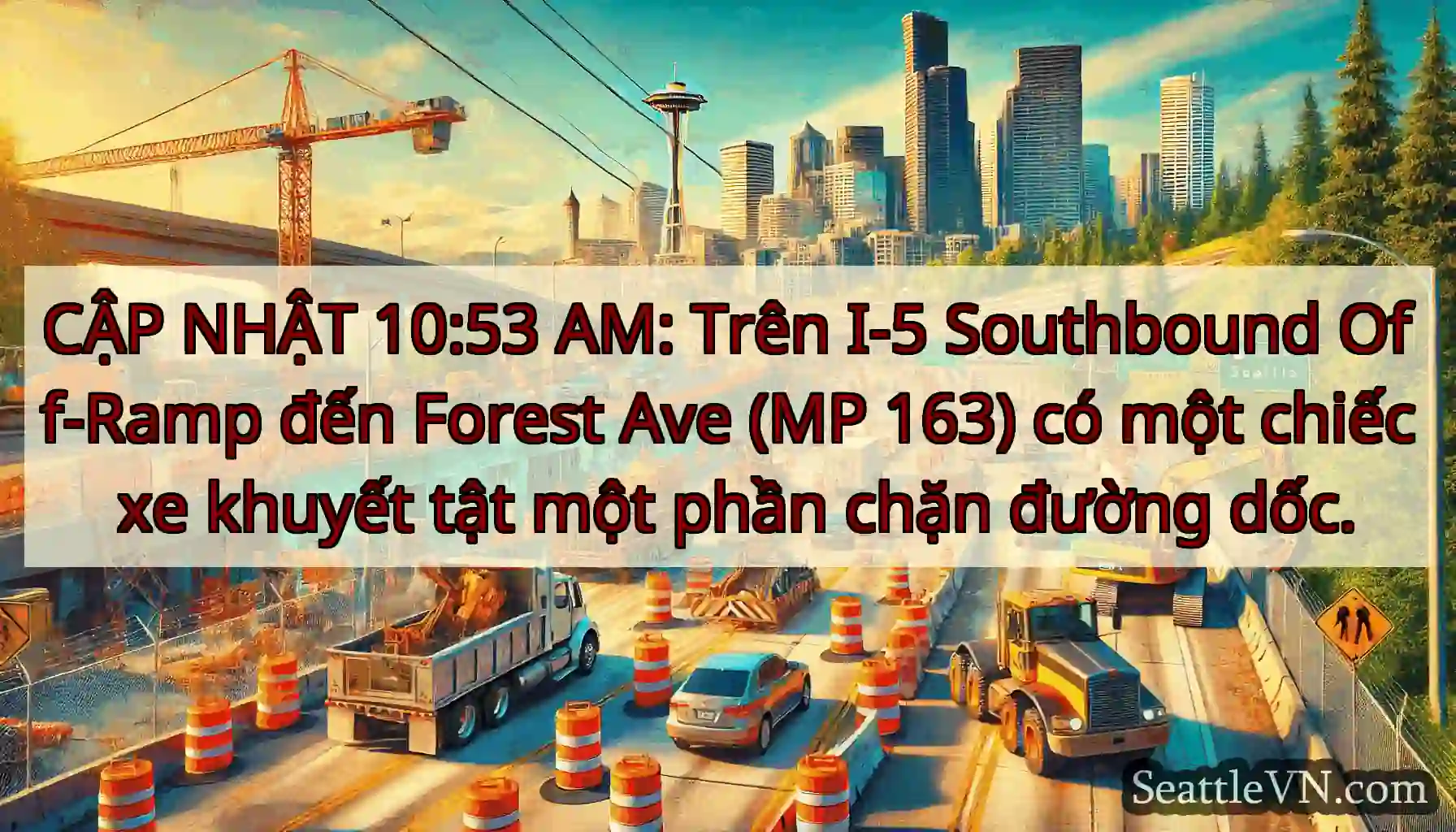 CẬP NHẬT 10:53 AM: Trên I-5 Southbound Off-Ramp