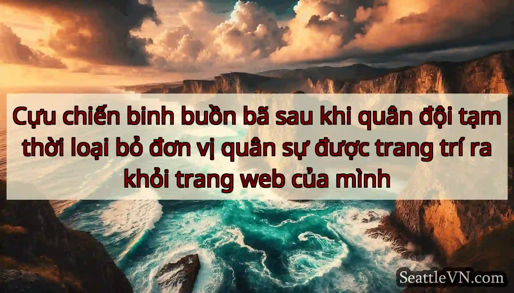 Cựu chiến binh buồn bã sau khi quân đội tạm thời