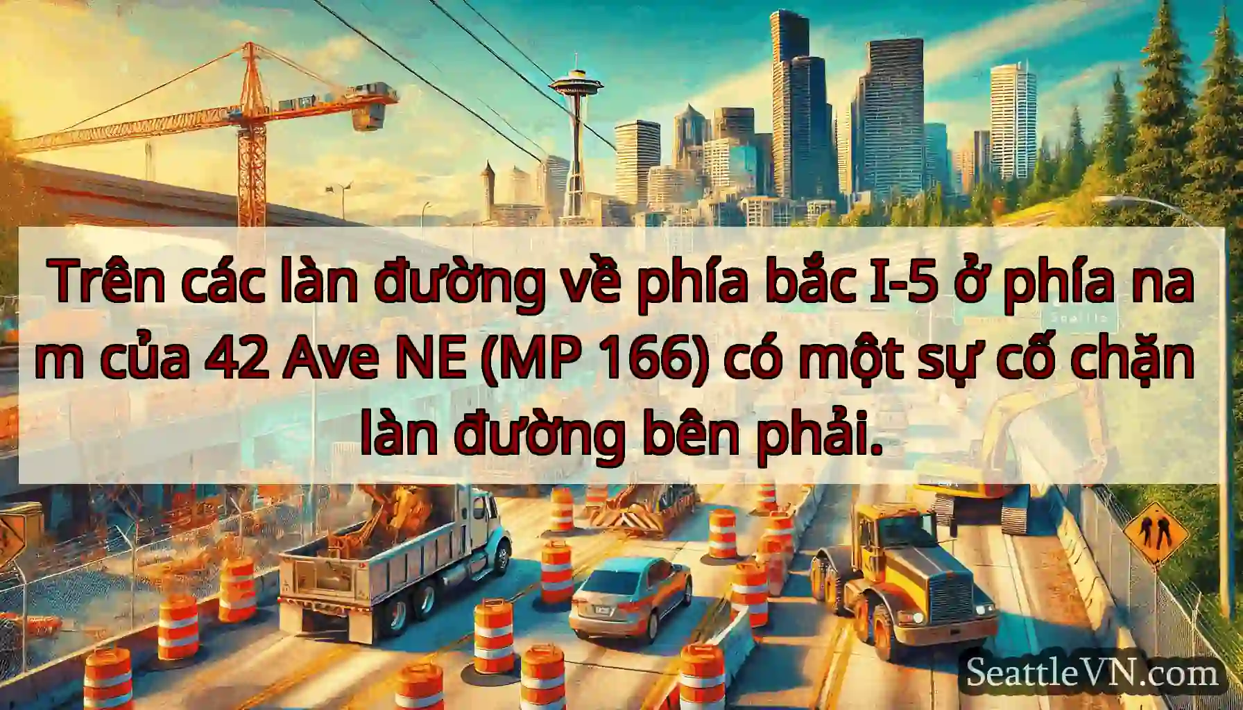 Trên các làn đường về phía bắc I-5 ở phía nam của