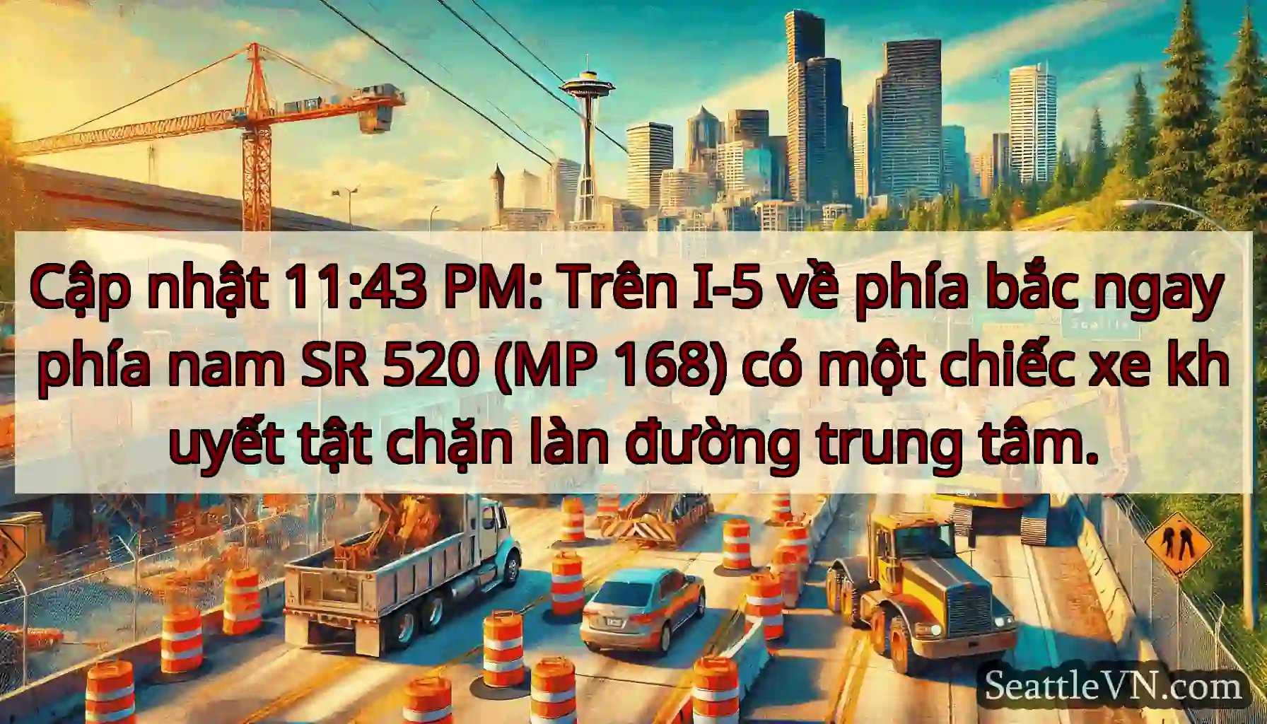 Cập nhật 11:43 PM: Trên I-5 về phía bắc ngay phía