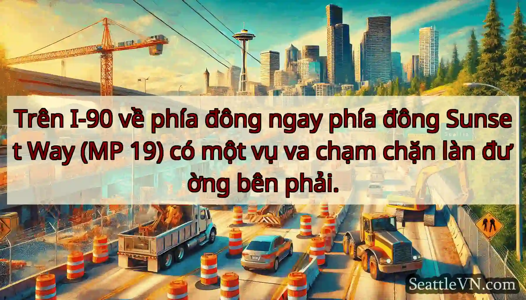 Trên I-90 về phía đông ngay phía đông Sunset Way