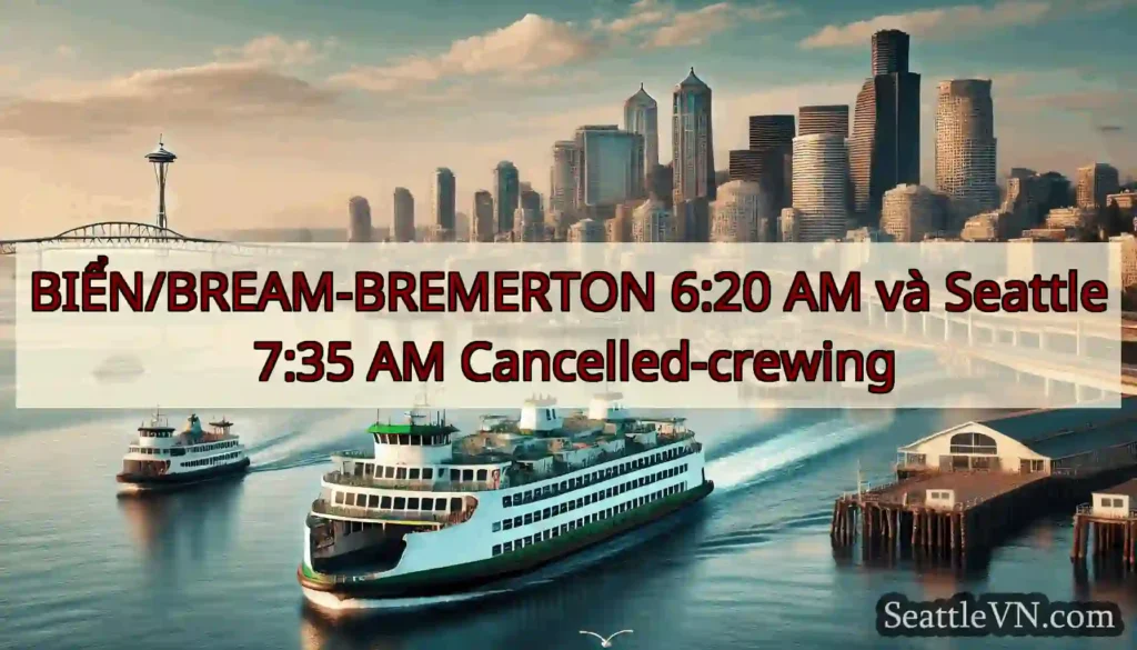 BIỂN/BREAM-BREMERTON 6:20 AM và Seattle 7:35 AM