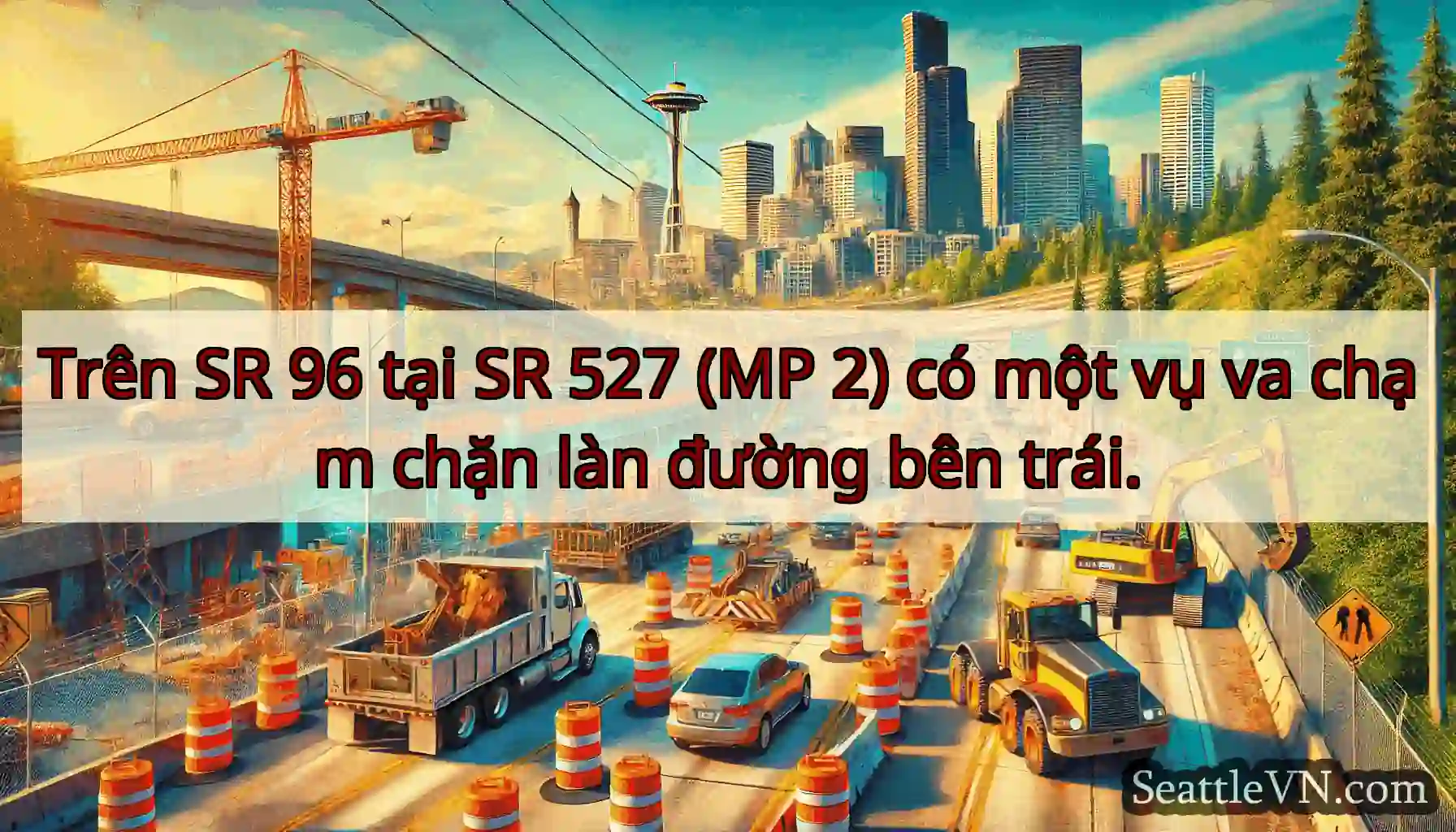 Trên SR 96 tại SR 527 (MP 2) có một vụ va chạm