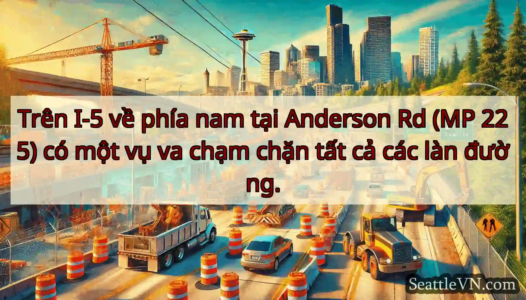 Trên I-5 về phía nam tại Anderson Rd (MP 225) có