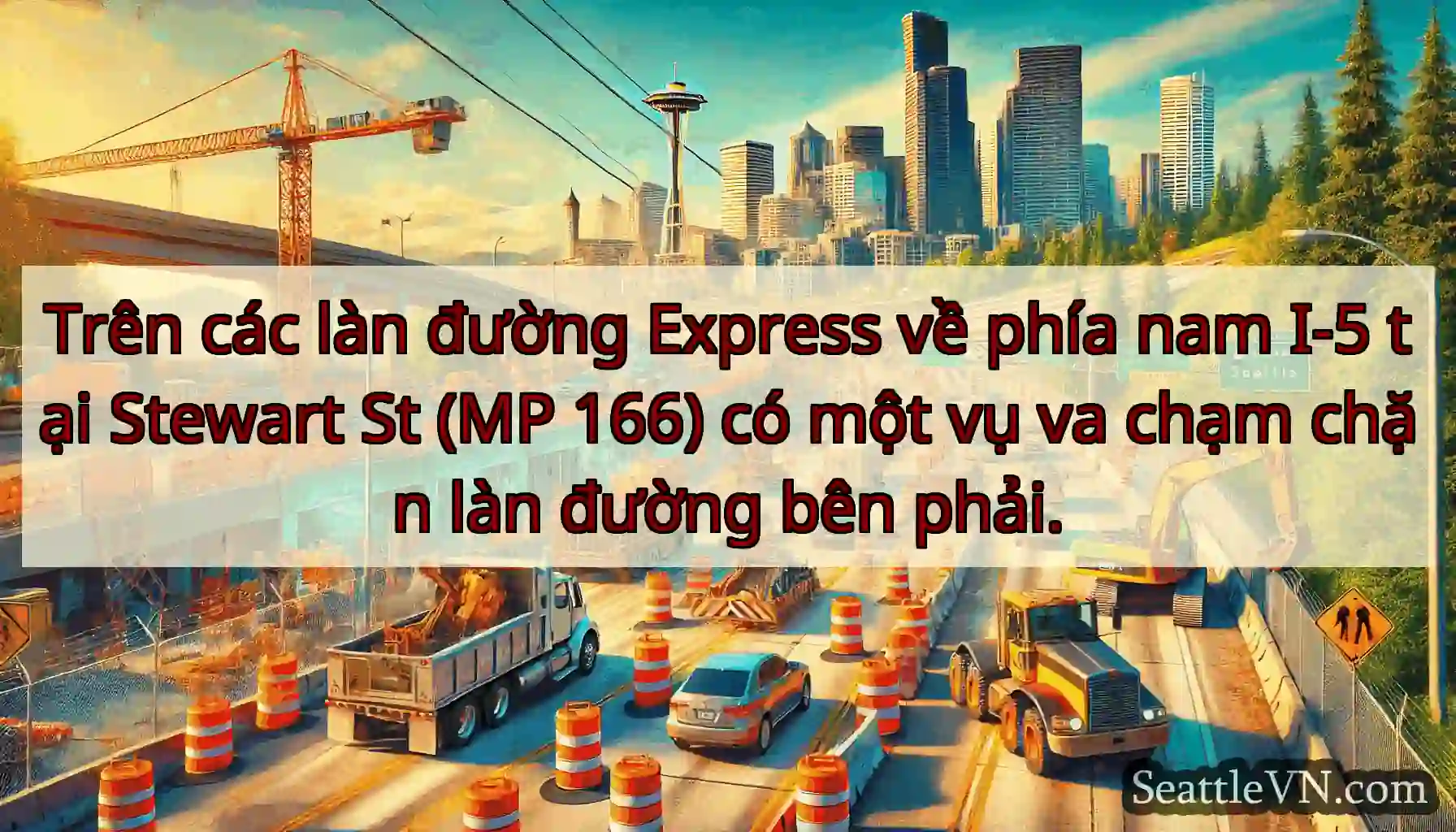 Trên các làn đường Express về phía nam I-5 tại