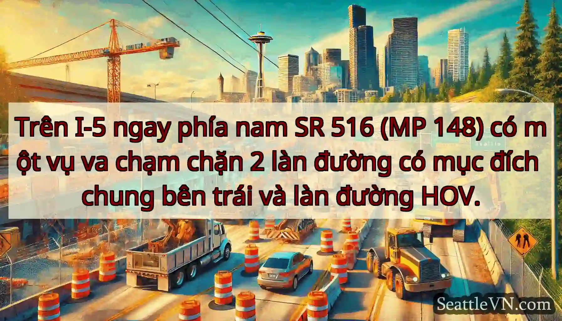 Trên I-5 ngay phía nam SR 516 (MP 148) có một vụ