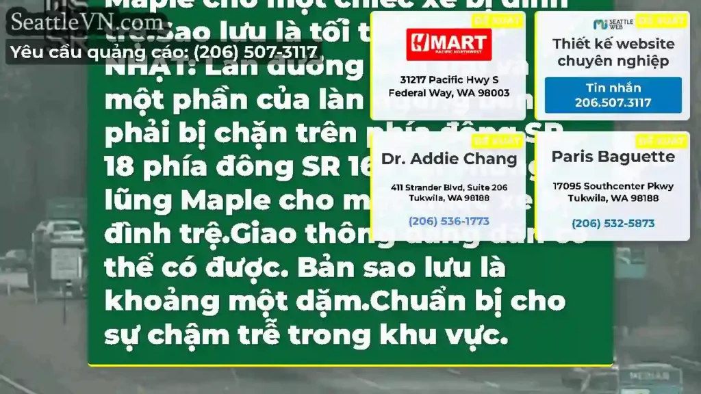 CẬP NHẬT: Bên trái và một phần của làn đường bên