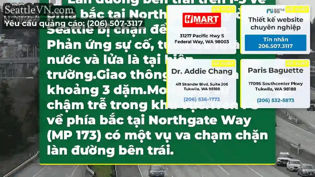 Làn đường bên trái trên I-5 về phía bắc tại