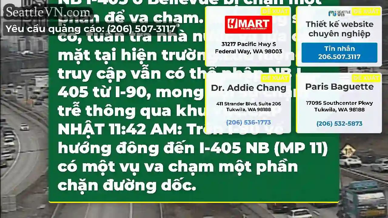 Đoạn đường nối từ I-90 đến NB I-405 ở Bellevue bị