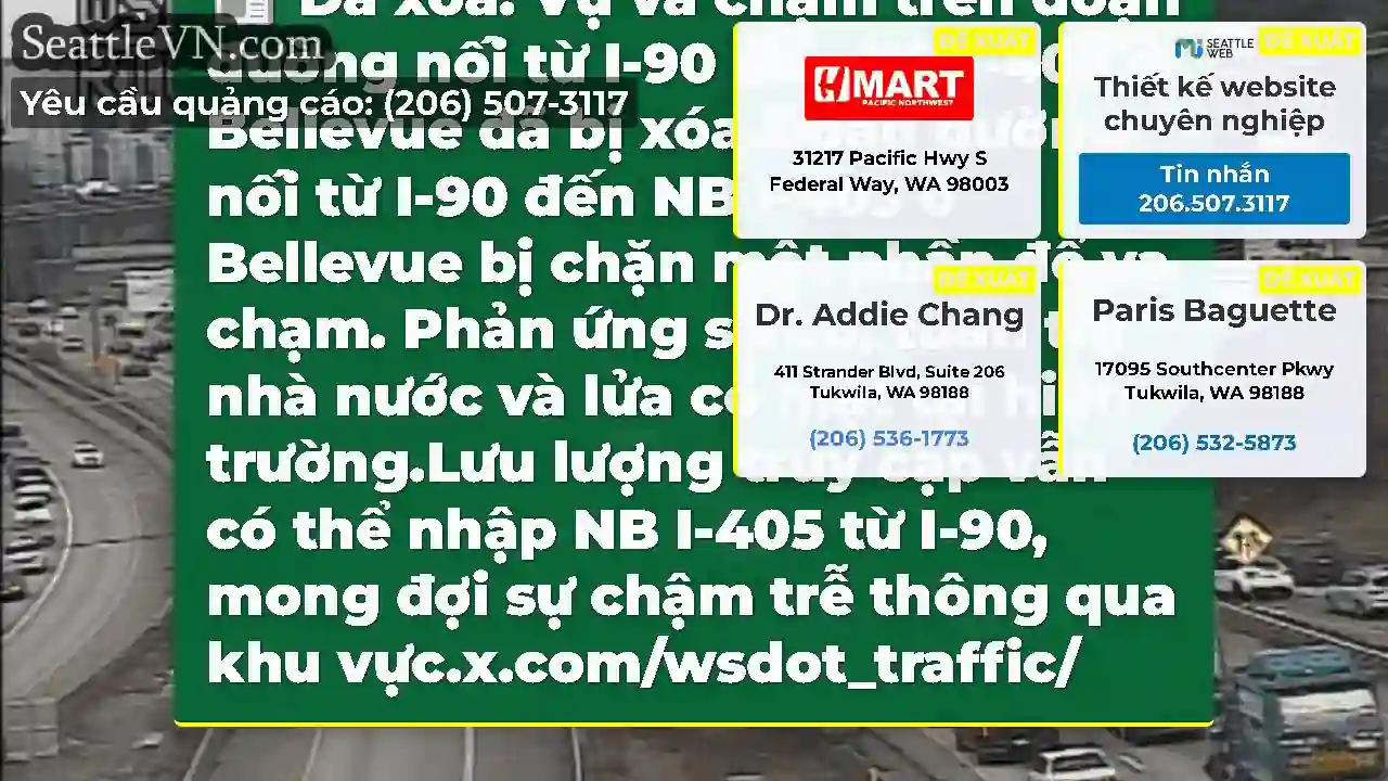 Đã xóa: Vụ va chạm trên đoạn đường nối từ I-90