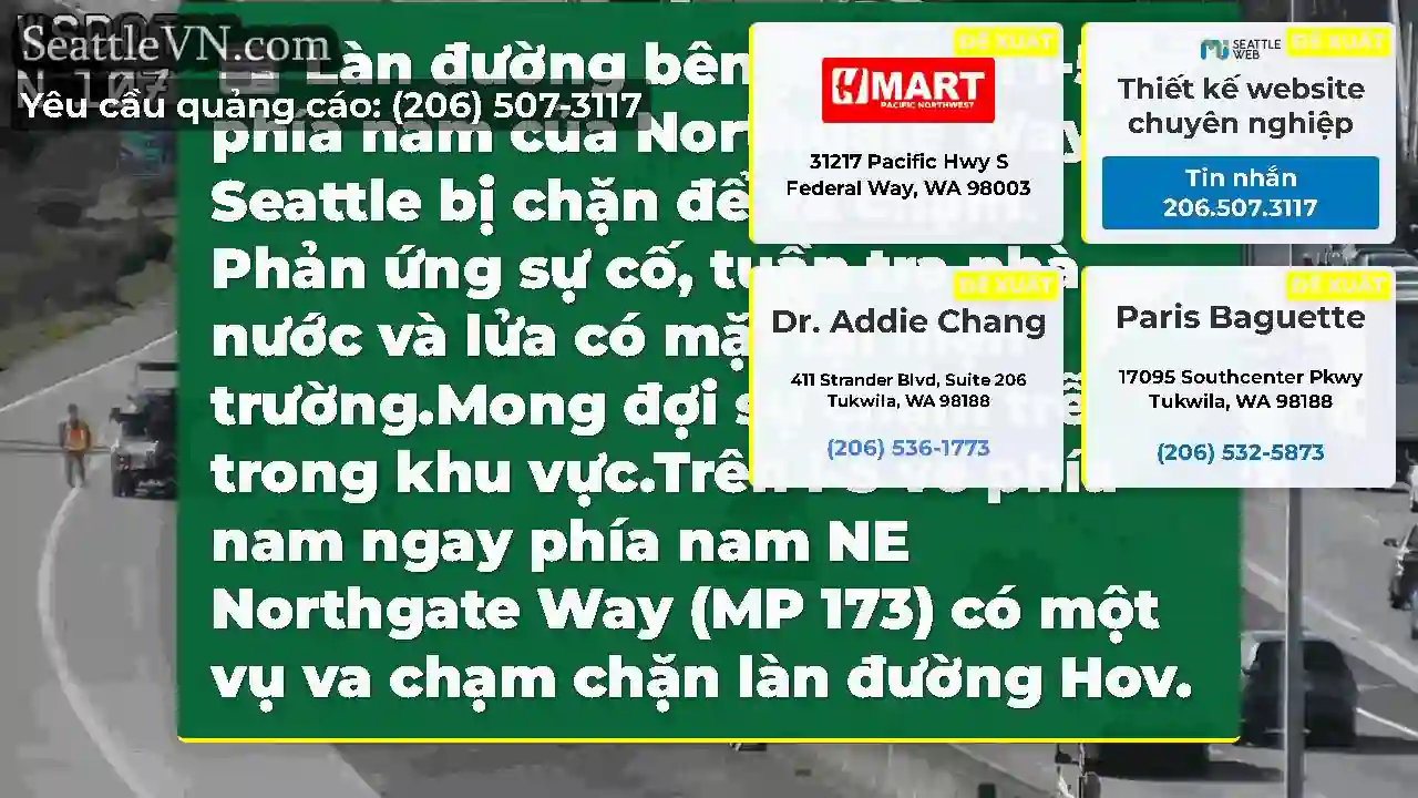 Làn đường bên trái trên I-5 về phía nam của