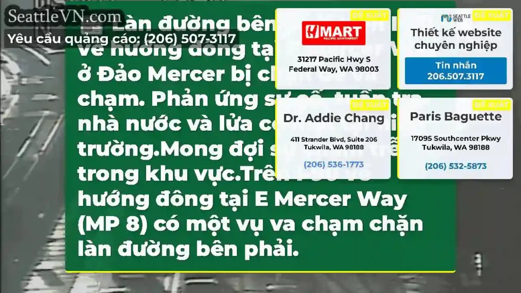 Làn đường bên phải trên I-90 về hướng đông tại E