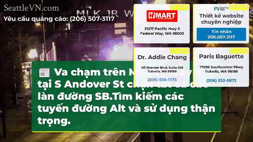 Va chạm trên MLK Jr Way S tại S Andover St chặn