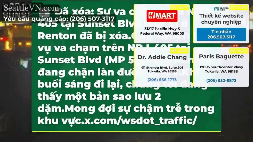 Đã xóa: Sự va chạm trên NB I-405 tại Sunset Blvd