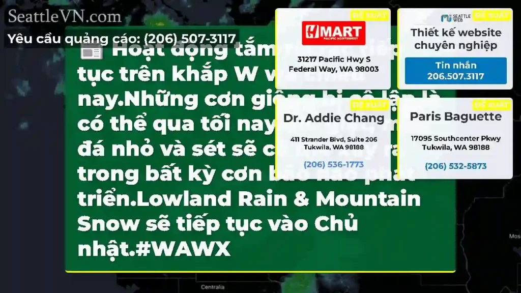 Hoạt động tắm rải rác tiếp tục trên khắp W wa