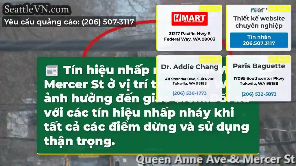 Tín hiệu nhấp nháy trên W Mercer St ở vị trí thứ