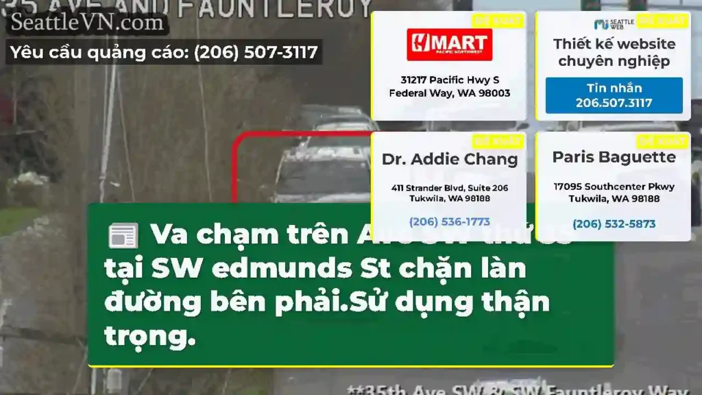 Va chạm trên Ave SW thứ 35 tại SW edmunds St chặn