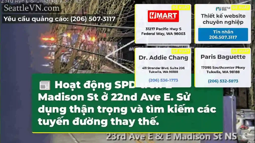 Hoạt động SPD trên E Madison St ở 22nd Ave E. Sử