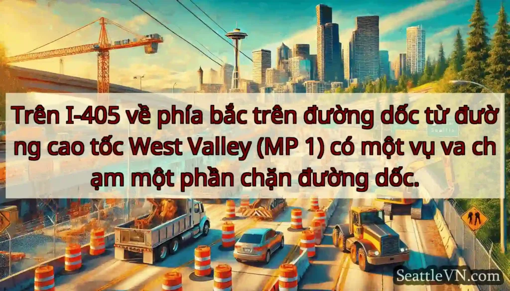 Trên I-405 về phía bắc trên đường dốc từ đường