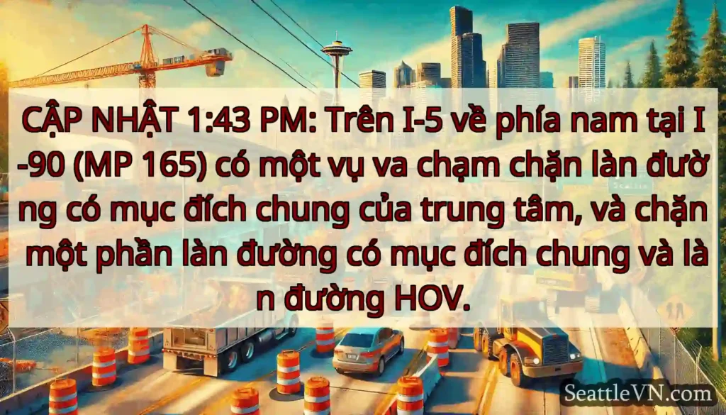 CẬP NHẬT 1:43 PM: Trên I-5 về phía nam tại I-90