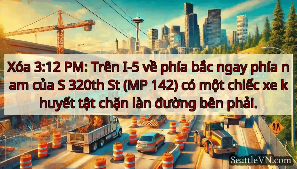 Xóa 3:12 PM: Trên I-5 về phía bắc ngay phía nam