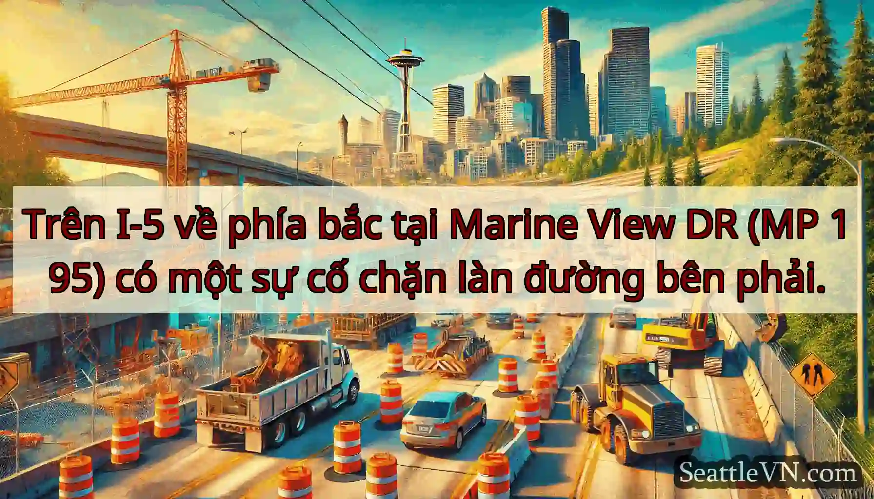 Trên I-5 về phía bắc tại Marine View DR (MP 195)