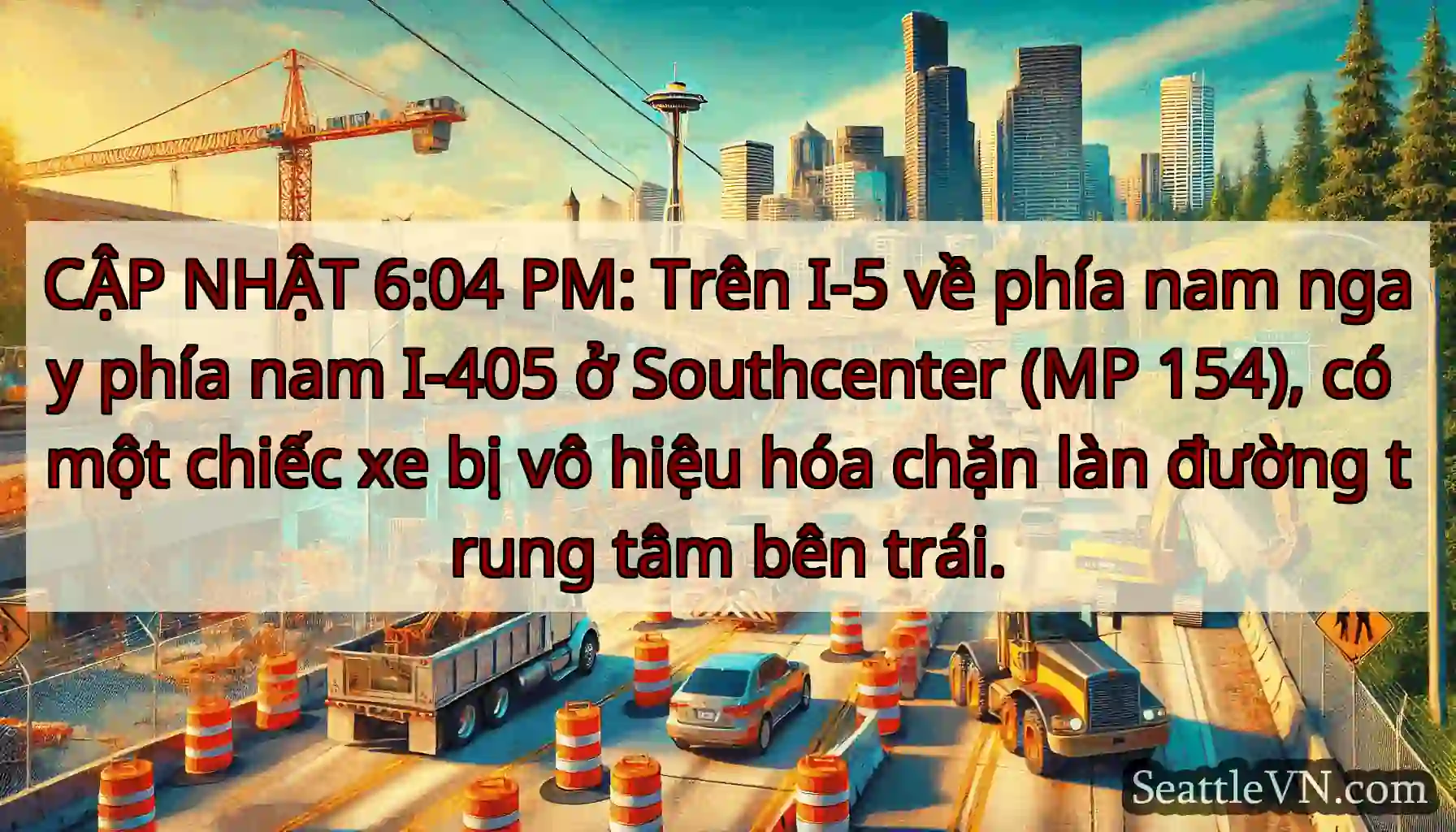 CẬP NHẬT 6:04 PM: Trên I-5 về phía nam ngay phía