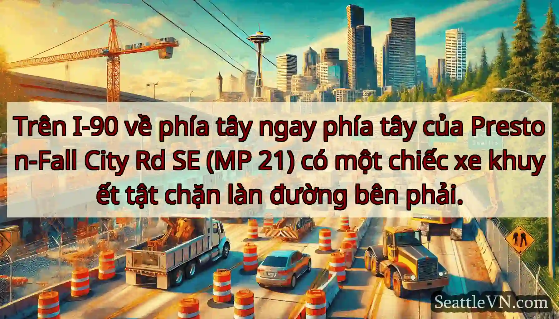 Trên I-90 về phía tây ngay phía tây của