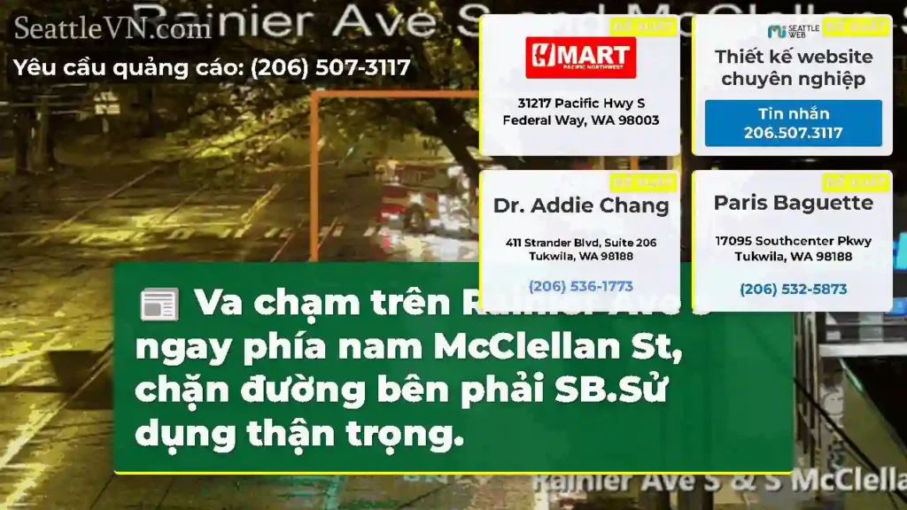 Va chạm trên Rainier Ave s ngay phía nam