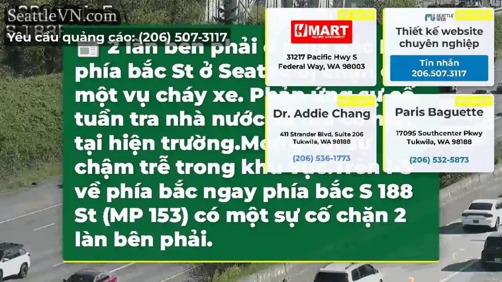 2 làn bên phải ở phía bắc I-5 phía bắc St ở