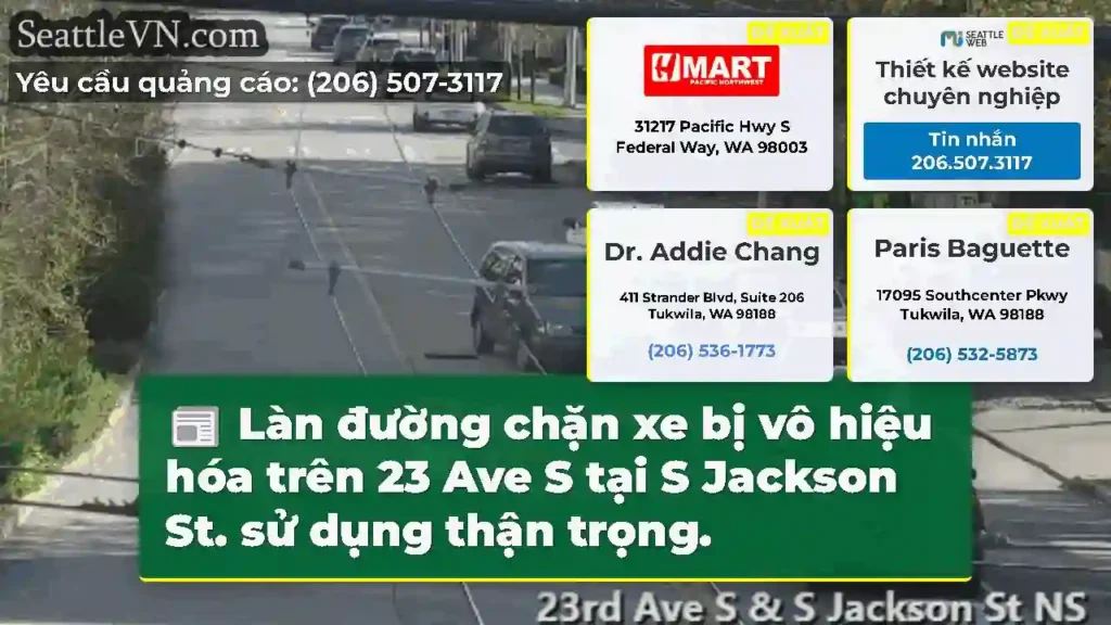 Làn đường chặn xe bị vô hiệu hóa trên 23 Ave S
