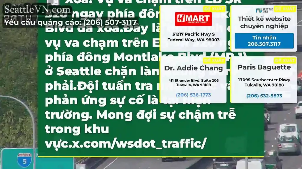 Xóa: Vụ va chạm trên EB SR 520 ngay phía đông