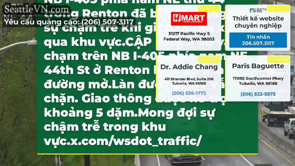 Rõ ràng: Sự va chạm này trên NB I-405 phía nam NE