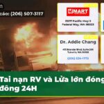 Tai nạn RV và Lửa lớn đóng I-90 đông 24H