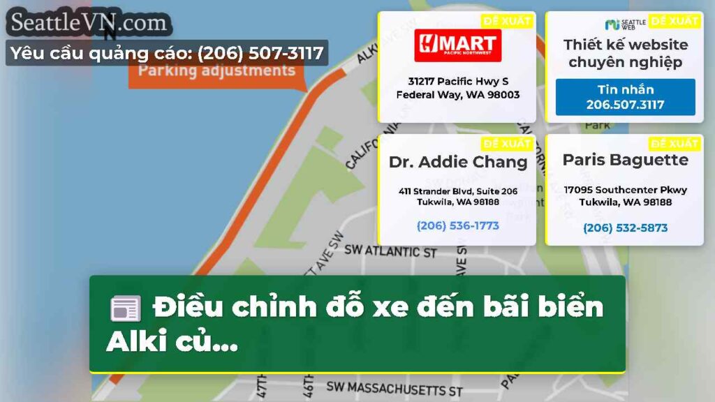 Điều chỉnh đỗ xe đến bãi biển Alki củ...