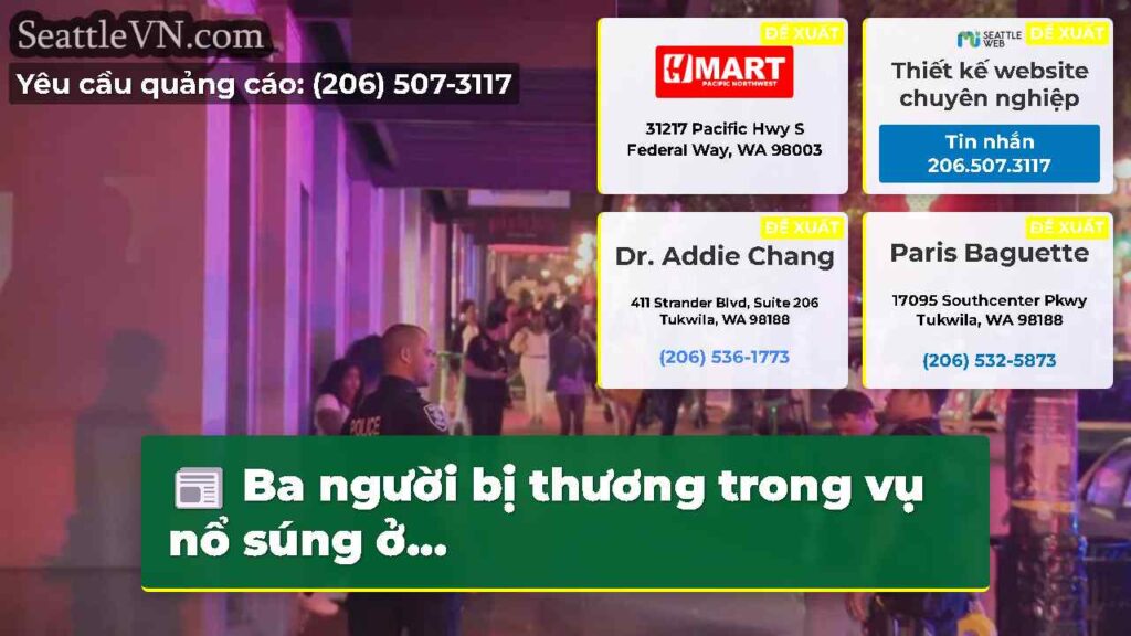 Ba người bị thương trong vụ nổ súng ở...