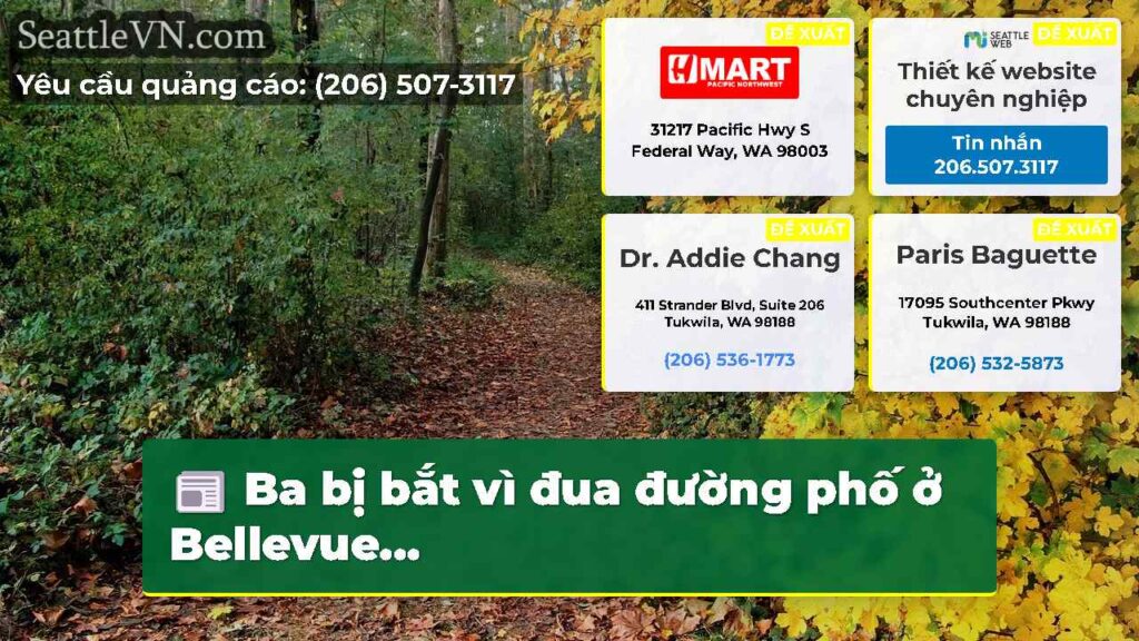 Ba bị bắt vì đua đường phố ở Bellevue...
