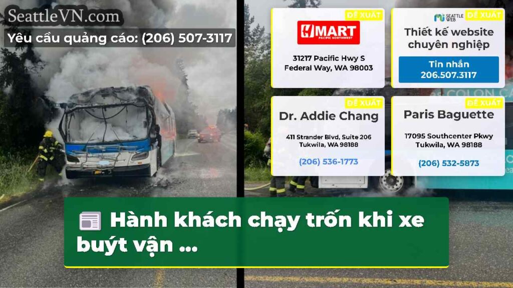 Hành khách chạy trốn khi xe buýt vận ...