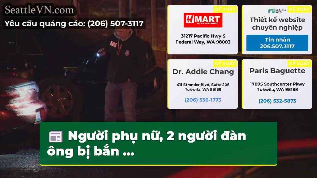 Người phụ nữ, 2 người đàn ông bị bắn ...