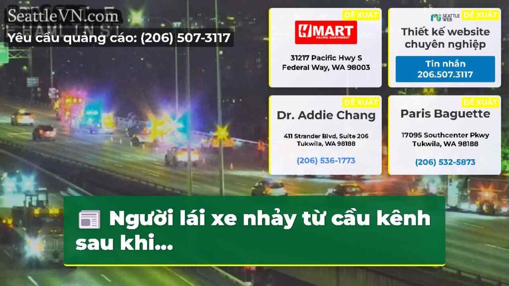 Người lái xe nhảy từ cầu kênh sau khi...