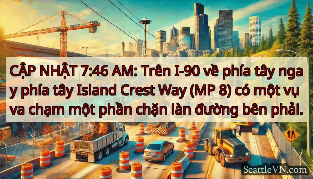 CẬP NHẬT 7:46 AM: Trên I-90 về phía tây ngay phía