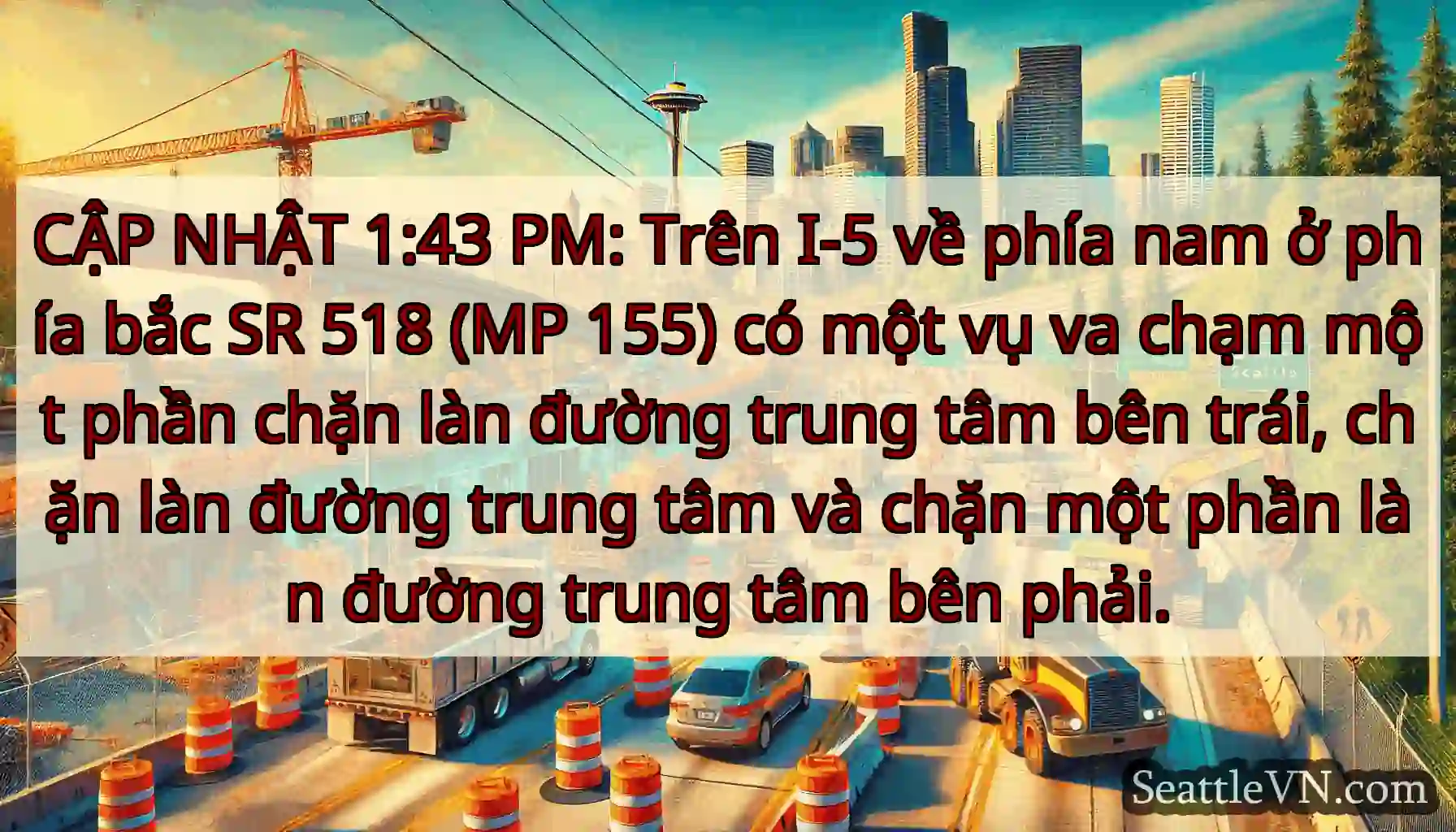CẬP NHẬT 1:43 PM: Trên I-5 về phía nam ở phía bắc