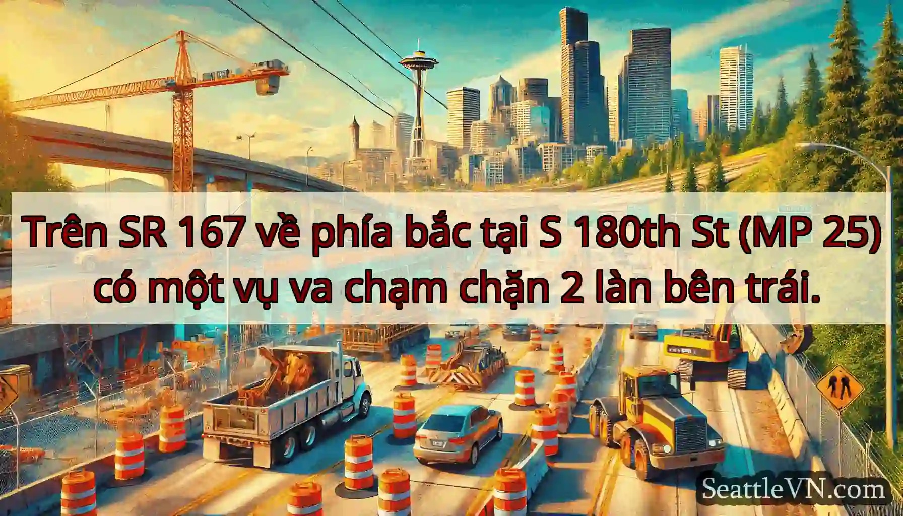 Trên SR 167 về phía bắc tại S 180th St (MP 25) có