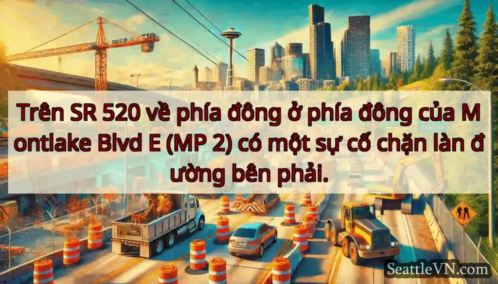 Trên SR 520 về phía đông ở phía đông của Montlake