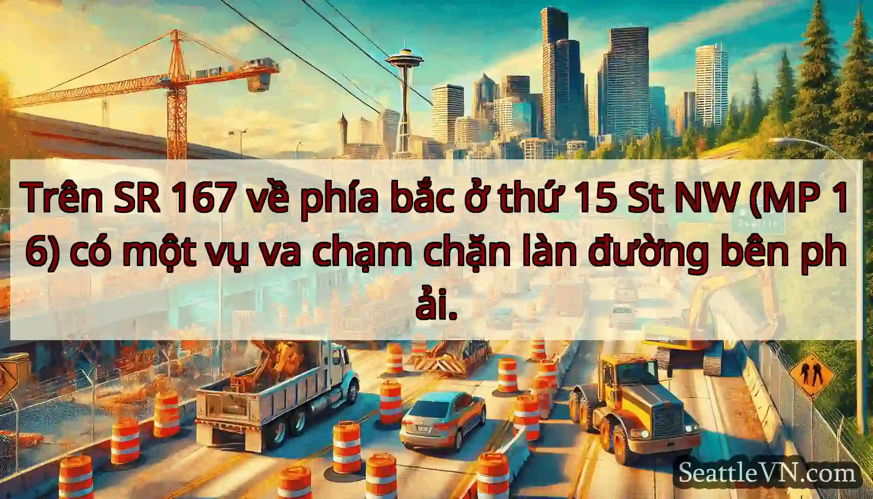 Trên SR 167 về phía bắc ở thứ 15 St NW (MP 16) có