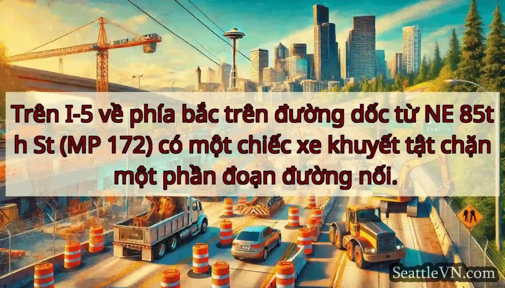 Trên I-5 về phía bắc trên đường dốc từ NE 85th St
