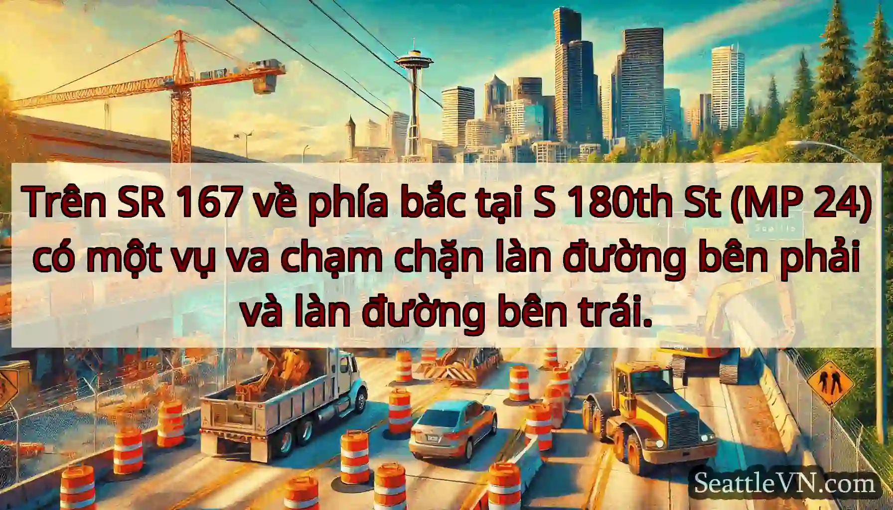 Trên SR 167 về phía bắc tại S 180th St (MP 24) có