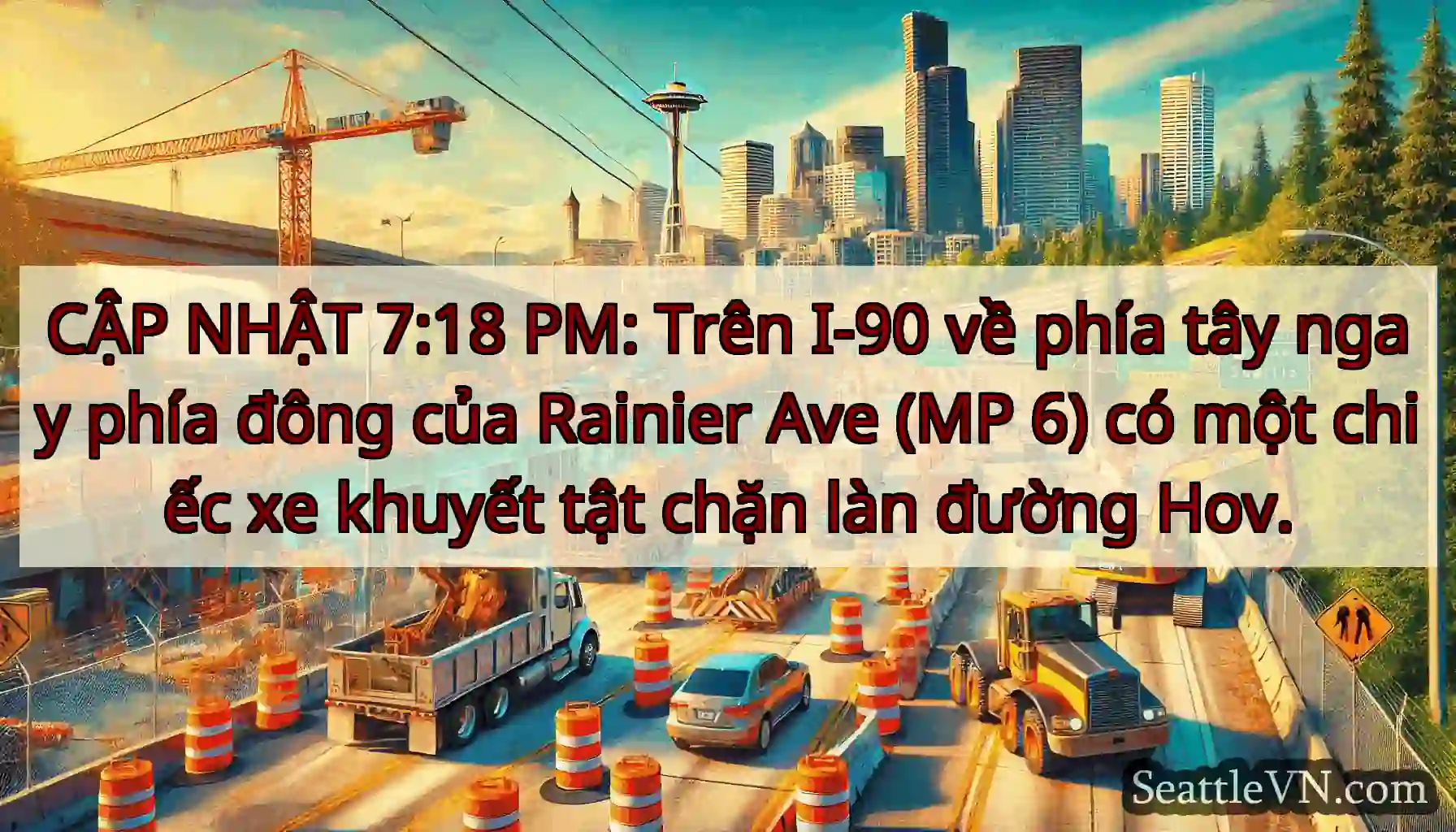 CẬP NHẬT 7:18 PM: Trên I-90 về phía tây ngay phía