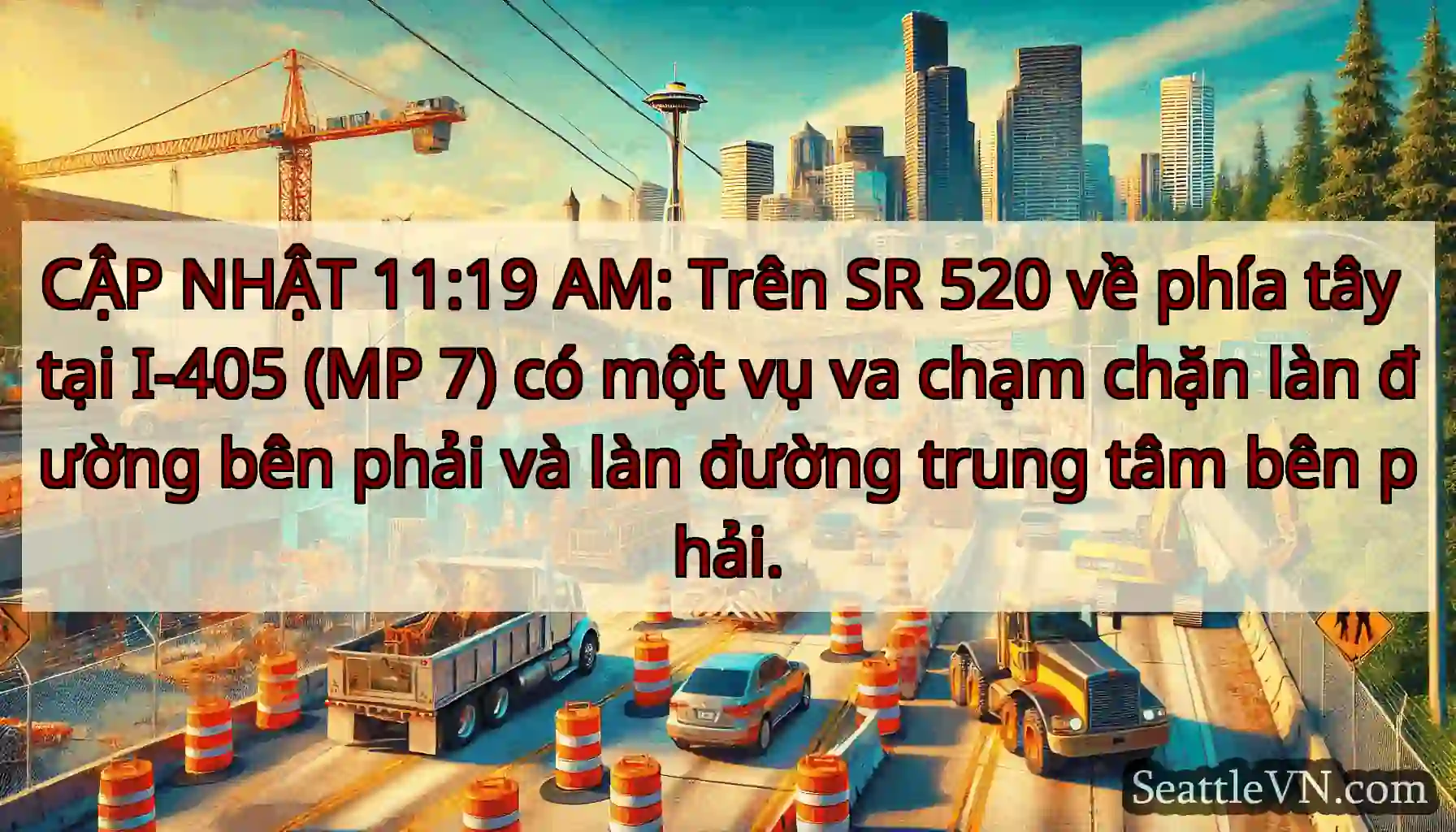 CẬP NHẬT 11:19 AM: Trên SR 520 về phía tây tại